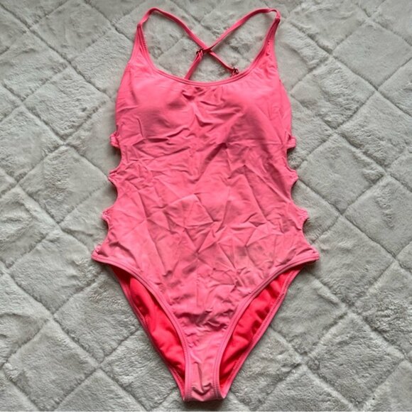 California Sunshine | Pink Cutout One-Piece Swimsuit | Size Medium - Picture 3 of 12